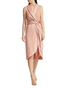 Jonathan Simkhai Luxe Satin Combo Twist Blazer Dress, peaked lapels Size 6, $695 - Picture 1 of 6