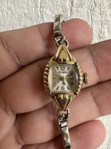 Art Deco Helzberg Swiss Made Ladies Watch On Stretch Band - Picture 1 of 7