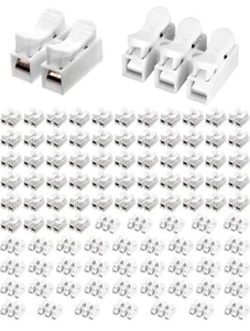100 Pcs Spring Wire Connectors, CH2 CH3 Electrical Connector Blocks - Picture 1 of 6