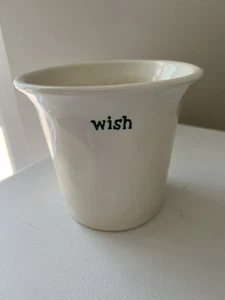 Pottery Barn Classic Farmhouse Style Vase | Wish | White With Green Lettering - Picture 1 of 8