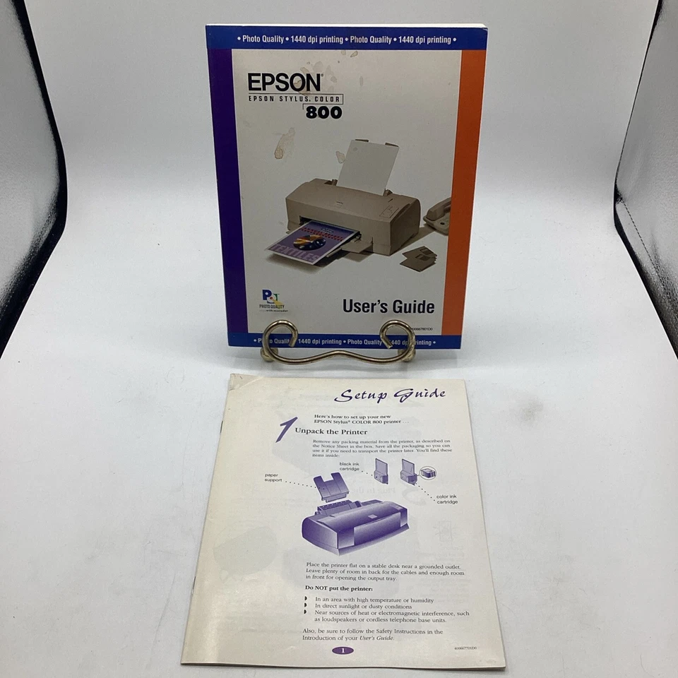 (2) 1997 Epson Stylus Color 800 Color Printer User And Set-Up Guides - Image 1 of 4