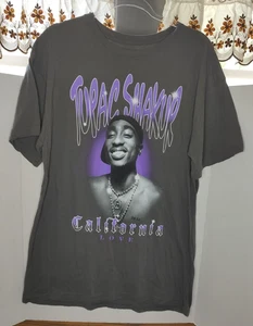 Tupac Shakur California Love Dark Gray Tee with Purple Graphics S/M - Picture 1 of 5