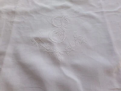 Taie  d'oreiller en lin Monogramme " G " - Photo 1/4