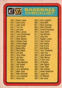 1983 Donruss Baseball #NNO - Checklist: 339-442 83-752 - Picture 1 of 2