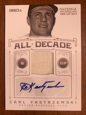 Carl YASTRZEMSKI🔥2012 Panini National Treasures All-Decade Jsy Relic AUTO 3/10