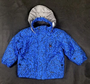 SPYDER Active Sports Boys Winter Snow Ski Jacket Spell Out Blue Growing Sleeves - Picture 1 of 11