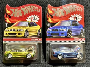 Hot Wheels 2020 & 2021 BMW M3 Spectraflame Yellow & blue RLC Exclusive Cars (2) - Picture 1 of 6