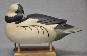 Hollow BUFFLEHEAD DRAKE duck decoy SLEEPER by  Darkfeather Freedman OP - Picture 1 of 11