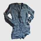 Anthropologie Cloth & Stone Chambray short romper Size XS in Blue