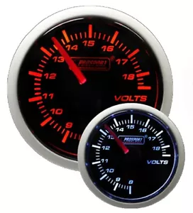Prosport Gauges Amber/White Performance series Volt gauge 52mm 2 1/16" - Picture 1 of 3