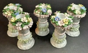 Cinta de porcelana flor candelabro Capodimonte Italia Bridgerton Core - Imagen 1 de 9