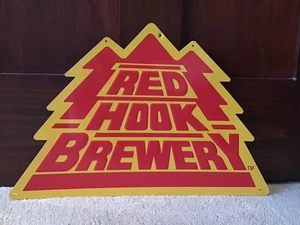Redhook RED HOOK BREWERY 19" x 12 5/8" rot und gelb Blechschild erhabene Buchstaben - Bild 1 von 10