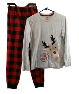 Holiday Time Kinder 2-teiliges Oh Deer Urlaub Pyjama Set Größe XL (14-16) - EUC - Bild 1 von 18