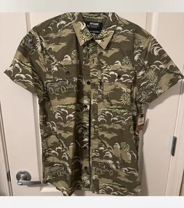 Camisa Off The Grid Hombres Grande Camuflada Baja Exterior Jeep Verde Cactus Abotonada - Imagen 1 de 4