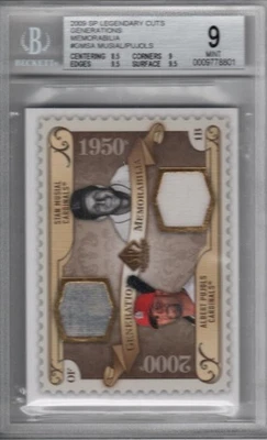 2009 SP Legendary Cuts STAN MUSIAL ALBERT PUJOLS Generations Dual Jersey BGS 9 - Image 1 of 2
