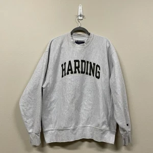 Harding University Champion Original Reverse Weave Gray Cotton Sweatshirt Large - Picture 1 of 10