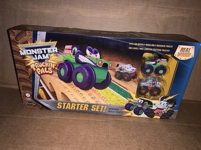 Monster Jam Truckin’ Pals Starter Set Camión Madera Real Pista Nuevo En Caja Foto 1 de 4
