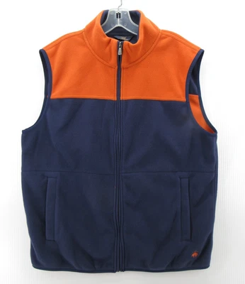 Brooks Brothers Chaleco Hombres XL Azul Naranja Polar Chaqueta Abrigo Bloque de Color Cremallera 346 Foto 1 de 4