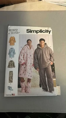 Simplicity R11872 OVERSIZED Hoodie in 2 Lengths, Pants & Booties Sz XS-XL S9456 - Image 1 of 2