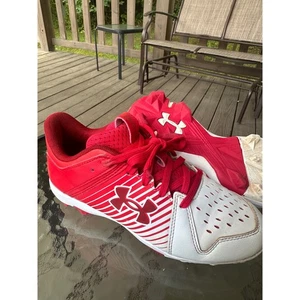 Botines Under Armour Niños Leadoff RM Jr Blanco Rojo Juvenil Talla 4Y - Imagen 1 de 10