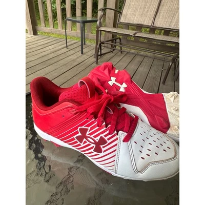 Botines Under Armour Niños Leadoff RM Jr Blanco Rojo Juvenil Talla 4Y Foto 1 de 4