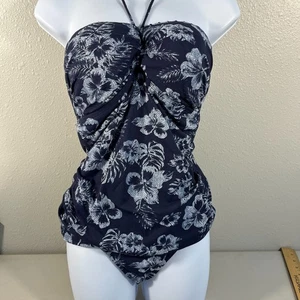 Zweiteiler Tankini Badeanzug Gr. M Tommy Bahama Blau Hibicicus - Bild 1 von 16