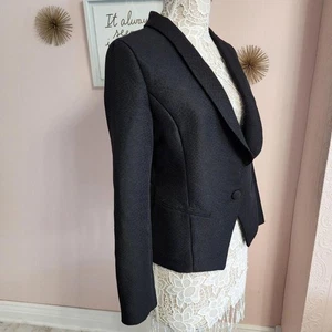 EUC EROS Apparel New York black womans textured blazer jacket Large L - Picture 1 of 12