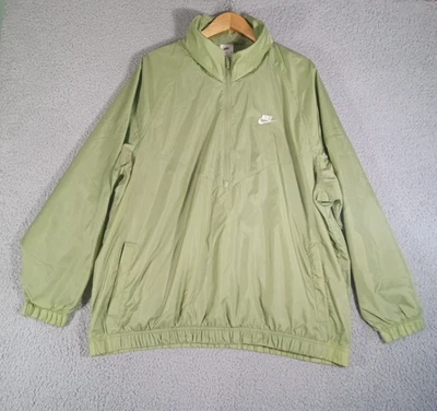 Chaqueta cortavientos Nike para hombre talla 2XL verde malla forrada con capucha 1/2 bolsillos con cremallera golf Foto 1 de 4