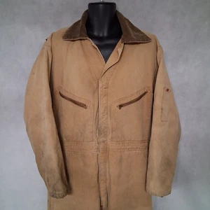 Big Smith Insulated Coveralls 44 Regular Tan Construction Mechanic Overalls - Picture 1 of 9