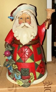 Jim Shore 2013 Heartwood Creek Frohe Nachricht 5" Weihnachtsmann mit Glocke - Bild 1 von 10