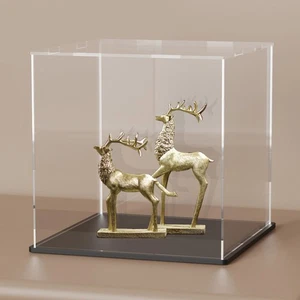 Acrylic Display Case With Black Base, 6 Inch Square Box for Showcase, Counter... - Picture 1 of 6