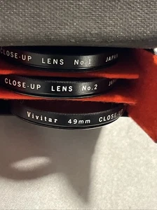 Vivitar 49mm Lens Filter Set with +1 +2 +4 Close Up W/Case #003 - Picture 1 of 5