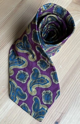 Corbata Liberty Of London importada 100 % seda cachemira multicolor ciruela para hombre  Foto 1 de 4