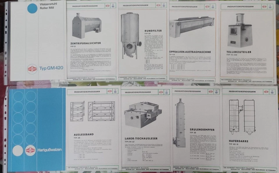 10 Prospekte Mühlenbau Wittenberge Fortschritt Landmaschinen,DDR, Teil 3 - Bild 1 von 1