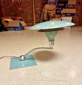 Vtg Wheeler Turquoise Flying Saucer Sight Light Mid Century Modern Eames Era - Picture 1 of 13