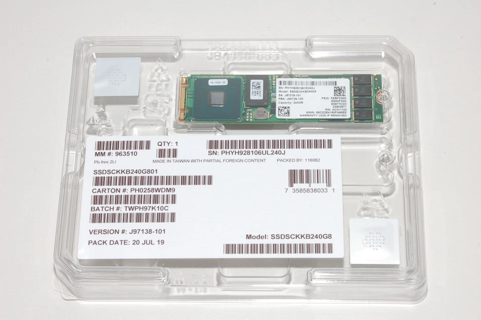 Intel SSD D3-S4510 SSDSCKKB240G8 240GB M.2 80mm SATA 6G TLC Solid State Drive - Image 1 of 3