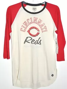 '47 Cincinnati Reds Baseball Tee Distressed Logo Ragland Women Size S/P NWT - Picture 1 of 3