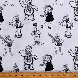 Cotton The Muppets Characters White Kids Fabric Print by the Yard D602.10 - Picture 1 of 1