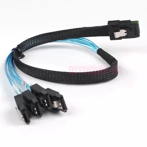 Mini SAS to 4 SATA SFF-8087 Multi-Lane Forward Breakout Splitter Cable 0.5/1m - Picture 1 of 7