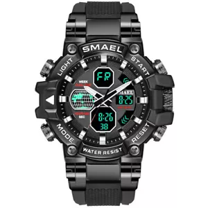 SMAEL Hombres Digital Cuarzo Relojes Moda Deporte Acero Reloj Pulsera LED Reloj Regalo - Imagen 1 de 17