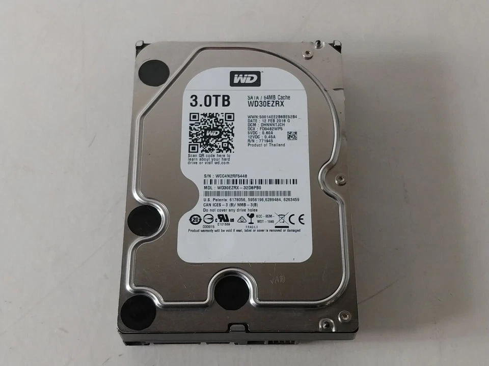 Western Digital WD Green WD30EZRX 3 TB SATA III 3.5 in Desktop Drive HDD - Image 1 of 1
