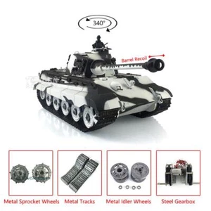 Henglong 1/16 7.0 German King Tiger RC RTR Tank 3888A Metal Tracks Barrel Recoil - Picture 1 of 12