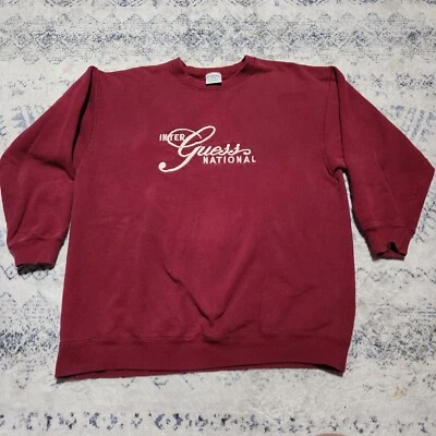 Vintage 90s GUESS International Crewneck Sweatshirt OSFA Made In The USA - Image 1 of 4