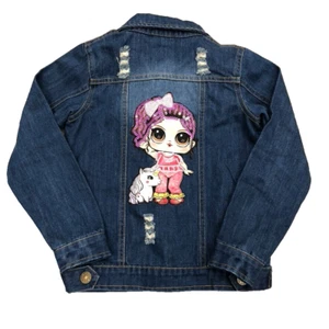 Lola + The Boys Jean Jacket Girls 6 LOL Surprise Sequin Patch Distressed School - Picture 1 of 8