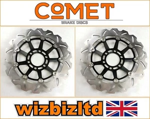 Hyosung GT 650 R 2007-2008 [Pair of Comet Front Brake Discs] [Black WF-Series] - Picture 1 of 6