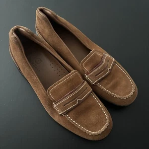 Mocassini da guida Cole Haan vintage impermeabili in pelle marrone NikeAir Wmns taglia 10B - Foto 1 di 15