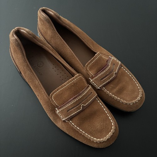 Mocassini da guida Cole Haan vintage impermeabili in pelle marrone NikeAir Wmns taglia 10B