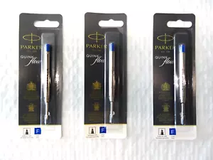 3 PARKER QUINK FLOW FEINBLAU Kugelschreiber Minen - VERSIEGELT - Neu - Bild 1 von 1