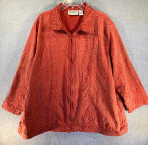 Chaqueta Blazer Tantrums Para Mujer Plus 3X Naranja Bordado Manga Larga Cremallera Completa - Imagen 1 de 13