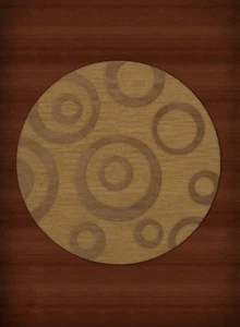 Yellow Transitional Bubbles Rings Area Rug Circles DV5 - Picture 1 of 12